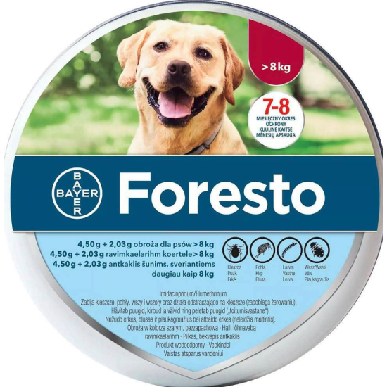 BAYER Foresto Obroża na pchły i kleszcze dla psa powyżej 8kg 70cm